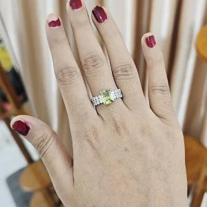 Zircon Stone Ring - 005 (Green)