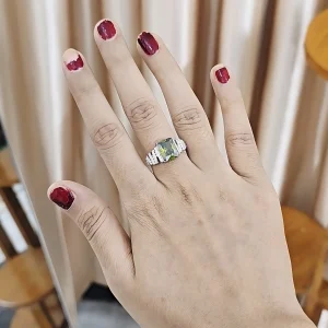 Zircon Stone Ring - 003 (Green)