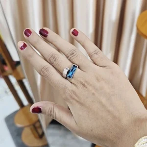Zircon Stone Ring - 002 (Blue)